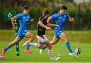 11 September 2021; Ben Brownlee of Leinster in action against Conor Rankin of Ulster during the Development Interprovincial match between Leinster XV and Ulster XV at the IRFU High Performance Centre, on the Sport Ireland Campus in Dublin. Photo by Seb Daly/Sportsfile