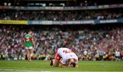 11 September 2021; Darren McCurry of Tyrone celebrates at the final whistle of the GAA Football All-Ireland Senior Championship Final match between Mayo and Tyrone at Croke Park in Dublin. Photo by Stephen McCarthy/Sportsfile