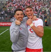 11 September 2021; Ronan O'Neill, left, and Conn Kilpatrick of Tyrone celebrate following the GAA Football All-Ireland Senior Championship Final match between Mayo and Tyrone at Croke Park in Dublin. Photo by Stephen McCarthy/Sportsfile