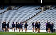 12 September 2021; Wexford players inspect the pitch before the All-Ireland Premier Junior Camogie Championship Final match between Armagh and Wexford at Croke Park in Dublin. Photo by Ben McShane/Sportsfile