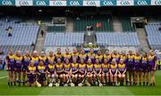 12 September 2021; The Wexford squad before the All-Ireland Premier Junior Camogie Championship Final match between Armagh and Wexford at Croke Park in Dublin. Photo by Ben McShane/Sportsfile