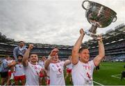 11 September 2021; Kieran McGeary of Tyrone celebrates with the Sam Maguire Cup following the GAA Football All-Ireland Senior Championship Final match between Mayo and Tyrone at Croke Park in Dublin. Photo by Stephen McCarthy/Sportsfile