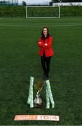 14 September 2021; TG4 presenter Máire Treasa Ní Cheallaigh during the TG4 Women's National League Photocall at FAINT in Abbotstown, Dublin. Photo by Piaras Ó Mídheach/Sportsfile