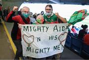 11 September 2021; Mayo supporters, from left, Noel, Mary and Alannah Tierney, from Kiltimagh, during the GAA Football All-Ireland Senior Championship Final match between Mayo and Tyrone at Croke Park in Dublin. Photo by Stephen McCarthy/Sportsfile