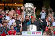 11 September 2021; Tyrone selector Joe McMahon and family celebrate with Sam Maguire Cup following the GAA Football All-Ireland Senior Championship Final match between Mayo and Tyrone at Croke Park in Dublin. Photo by Stephen McCarthy/Sportsfile