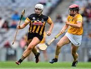 12 September 2021; Hannah Scott of Kilkenny in action against Caoimhe Conlon of Antrim during the All-Ireland Intermediate Camogie Championship Final match between Antrim and Kilkenny at Croke Park in Dublin. Photo by Piaras Ó Mídheach/Sportsfile