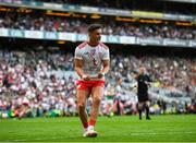 11 September 2021; Michael McKernan of Tyrone celebrates after Mayo kicked a late wide during the GAA Football All-Ireland Senior Championship Final match between Mayo and Tyrone at Croke Park in Dublin. Photo by David Fitzgerald/Sportsfile
