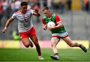 11 September 2021; Ryan O'Donoghue of Mayo is tackled by Michael McKernan of Tyrone during the GAA Football All-Ireland Senior Championship Final match between Mayo and Tyrone at Croke Park in Dublin. Photo by David Fitzgerald/Sportsfile
