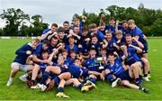 12 September 2021; The Leinster team celebrate winning the U18 Schools Interprovincial Championship after the PwC U18 Men’s Interprovincial Championship Round 2 match between Leinster and Munster at MU Barnhall in Leixlip, Kildare. Photo by Brendan Moran/Sportsfile