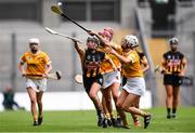 12 September 2021; Sarah Walsh of Kilkenny in action against Nicole O'Neill of Antrim during the All-Ireland Intermediate Camogie Championship Final match between Antrim and Kilkenny at Croke Park in Dublin. Photo by Ben McShane/Sportsfile