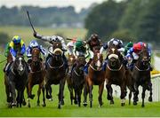 12 September 2021; Romantic Proposal, third from left, with Chris Hayes up, on their way to winning the Derrinstown Stud Flying Five Stakes during day two of the Longines Irish Champions Weekend at The Curragh Racecourse in Kildare. Photo by Seb Daly/Sportsfile