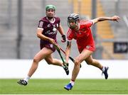 12 September 2021; Ashling Thompson of Cork in action against Sarah Spellman of Galway during the All-Ireland Senior Camogie Championship Final match between Cork and Galway at Croke Park in Dublin. Photo by Ben McShane/Sportsfile