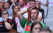11 September 2021; A Mayo supporter during the GAA Football All-Ireland Senior Championship Final match between Mayo and Tyrone at Croke Park in Dublin. Photo by Piaras Ó Mídheach/Sportsfile