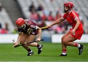 12 September 2021; Catriona Cormican of Galway in action against Chloe Sigerson of Cork during the All-Ireland Senior Camogie Championship Final match between Cork and Galway at Croke Park in Dublin. Photo by Piaras Ó Mídheach/Sportsfile