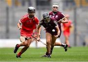 12 September 2021; Carrie Dolan of Galway in action against Saoirse McCarthy of Cork during the All-Ireland Senior Camogie Championship Final match between Cork and Galway at Croke Park in Dublin. Photo by Ben McShane/Sportsfile