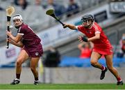 12 September 2021; Ailish O'Reilly of Galway in action against Laura Treacy of Cork during the All-Ireland Senior Camogie Championship Final match between Cork and Galway at Croke Park in Dublin. Photo by Piaras Ó Mídheach/Sportsfile