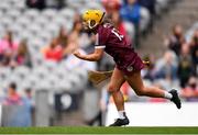 12 September 2021; Siobhán McGrath of Galway celebrates after scoring her side's first goal during the All-Ireland Senior Camogie Championship Final match between Cork and Galway at Croke Park in Dublin. Photo by Ben McShane/Sportsfile