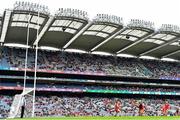 12 September 2021; Siobhán McGrath of Galway scores her side's first goal during the All-Ireland Senior Camogie Championship Final match between Cork and Galway at Croke Park in Dublin. Photo by Ben McShane/Sportsfile