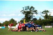 11 September 2021; A general view of a scrum during the PwC U18 Women’s Interprovincial Championship Round 3 match between Leinster and Munster at MU Barnhall in Leixlip, Kildare. Photo by Michael P Ryan/Sportsfile
