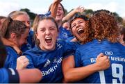 11 September 2021; Katie Whelan of Leinster celebrates after the PwC U18 Women’s Interprovincial Championship Round 3 match between Leinster and Munster at MU Barnhall in Leixlip, Kildare. Photo by Michael P Ryan/Sportsfile