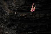12 September 2021; Iris Schmidbauer of Germany during round four of the Red Bull Cliff Diving World Series at Downpatrick Head in Mayo. Photo by Ramsey Cardy/Sportsfile