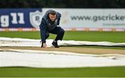 13 September 2021; Ireland head coach Graham Ford inspects the wicket before match three of the Dafanews International Cup ODI series between Ireland and Zimbabwe at Stormont in Belfast. Photo by Seb Daly/Sportsfile