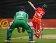 13 September 2021; Brendan Taylor of Zimbabwe is bowled by Ireland's Josh Little during match three of the Dafanews International Cup ODI series between Ireland and Zimbabwe at Stormont in Belfast. Photo by Seb Daly/Sportsfile