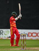 13 September 2021; Craig Ervine of Zimbabwe acknowledges the crowd after bringing up his half-century during match three of the Dafanews International Cup ODI series between Ireland and Zimbabwe at Stormont in Belfast. Photo by Seb Daly/Sportsfile