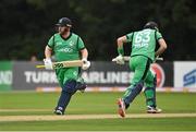 13 September 2021; Ireland batsmen Paul Stirling, left, and Andrew Balbirnie during match three of the Dafanews International Cup ODI series between Ireland and Zimbabwe at Stormont in Belfast. Photo by Seb Daly/Sportsfile