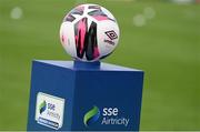 13 September 2021; A general view of the match ball before the SSE Airtricity League Premier Division match between Finn Harps and Bohemians at Finn Park in Ballybofey, Donegal. Photo by Ramsey Cardy/Sportsfile