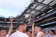 11 September 2021; Tyrone players celebrate with the Sam Maguire Cup after the GAA Football All-Ireland Senior Championship Final match between Mayo and Tyrone at Croke Park in Dublin. Photo by Piaras Ó Mídheach/Sportsfile