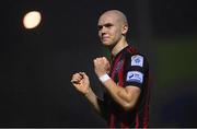 13 September 2021; Georgie Kelly of Bohemians following his side's victory in the SSE Airtricity League Premier Division match between Finn Harps and Bohemians at Finn Park in Ballybofey, Donegal. Photo by Ramsey Cardy/Sportsfile