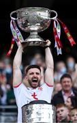 11 September 2021; Tyrone captain Pádraig Hampsey lifts the Sam Maguire Cup after the GAA Football All-Ireland Senior Championship Final match between Mayo and Tyrone at Croke Park in Dublin. Photo by Piaras Ó Mídheach/Sportsfile