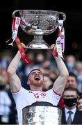 11 September 2021; Cathal McShane of Tyrone lifts the Sam Maguire Cup after the GAA Football All-Ireland Senior Championship Final match between Mayo and Tyrone at Croke Park in Dublin. Photo by Piaras Ó Mídheach/Sportsfile