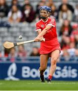12 September 2021; Orla Cronin of Cork takes a free during the All-Ireland Senior Camogie Championship Final match between Cork and Galway at Croke Park in Dublin. Photo by Piaras Ó Mídheach/Sportsfile