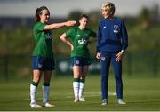 14 September 2021; Ciara Grant and manager Vera Pauw during a Republic of Ireland training session at the FAI National Training Centre in Abbotstown, Dublin. Photo by Stephen McCarthy/Sportsfile