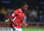 14 September 2021; Andre Wright of Sligo Rovers celebrates after scoring his side's first goal during the SSE Airtricity League Premier Division match between Sligo Rovers and Dundalk at The Showgrounds in Sligo. Photo by Seb Daly/Sportsfile