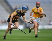12 September 2021; Leann Fennelly of Kilkenny in action against Maria Lynn of Antrim during the All-Ireland Intermediate Camogie Championship Final match between Antrim and Kilkenny at Croke Park in Dublin. Photo by Piaras Ó Mídheach/Sportsfile