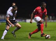 14 September 2021; Andre Wright of Sligo Rovers in action against Andy Boyle of Dundalk during the SSE Airtricity League Premier Division match between Sligo Rovers and Dundalk at The Showgrounds in Sligo. Photo by Seb Daly/Sportsfile