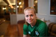 15 September 2021; Ruesha Littlejohn poses for a portrait during a Republic of Ireland press conference at the Castleknock Hotel in Dublin. Photo by Stephen McCarthy/Sportsfile