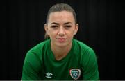 15 September 2021; Katie McCabe poses for a portrait during a Republic of Ireland press conference at the Castleknock Hotel in Dublin. Photo by Stephen McCarthy/Sportsfile