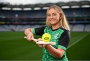 15 September 2021; Today saw the launch of the 2021 M. Donnelly GAA All-Ireland Poc Fada Finals by Uachtarán Chumann Lúthchleas Gael, Larry McCarthy, and Uachtarán an Cumann Camógaíochta Hilda Breslin. The All-Ireland Poc Fada finals in Hurling and Camogie will be held on the Cooley Mountains on Saturday 25th September. Pictured at the launch in Croke Park, Dublin, is Antrim Camogie player Roisin McCormick. Photo by Seb Daly/Sportsfile