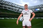 15 September 2021; Kieran Treadwell of Ulster poses for a portrait during the United Rugby Championship launch at the Aviva Stadium in Dublin. Photo by Brendan Moran/Sportsfile