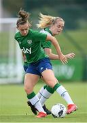 15 September 2021; Katie McCabe is tackled by Claire Walsh, right, during a Republic of Ireland training session at the FAI National Training Centre in Abbotstown, Dublin. Photo by Stephen McCarthy/Sportsfile