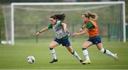 15 September 2021; Áine O'Gorman and Heather Payne, right, during a Republic of Ireland training session at the FAI National Training Centre in Abbotstown, Dublin. Photo by Stephen McCarthy/Sportsfile