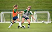 15 September 2021; Leanne Kiernan and Jamie Finn, left, during a Republic of Ireland training session at the FAI National Training Centre in Abbotstown, Dublin. Photo by Stephen McCarthy/Sportsfile