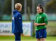 15 September 2021; Lucy Quinn and manager Vera Pauw during a Republic of Ireland training session at the FAI National Training Centre in Abbotstown, Dublin. Photo by Stephen McCarthy/Sportsfile