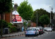 17 September 2021; A mural depicting Mrs Doyle from Father Ted is seen on The Back Page pub near Dalymount Park before the extra.ie FAI Cup Quarter-Final match between Bohemians and Maynooth University Town at Dalymount Park in Dublin. Photo by Stephen McCarthy/Sportsfile