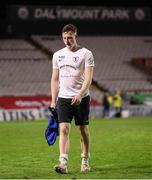 17 September 2021; Eoin O'Neill of Maynooth University Town at half-time of the extra.ie FAI Cup Quarter-Final match between Bohemians and Maynooth University Town at Dalymount Park in Dublin. Photo by Stephen McCarthy/Sportsfile