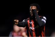 17 September 2021; Roland Idowu of Bohemians celebrates after scoring his side's fourth goal during the extra.ie FAI Cup Quarter-Final match between Bohemians and Maynooth University Town at Dalymount Park in Dublin. Photo by Stephen McCarthy/Sportsfile